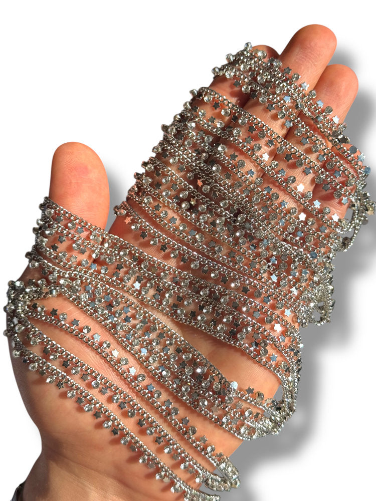 Rhodium Plated Star Zircon Chain