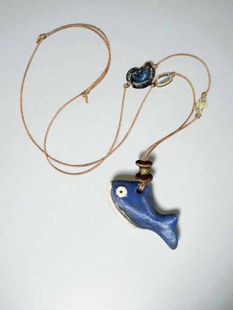 Collar Ballena Azul Cobalto