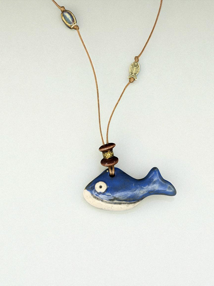 Collar Ballena Azul Cobalto