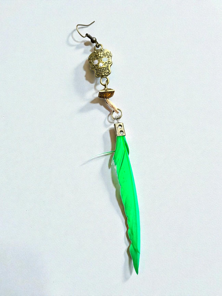 Aretes de Calavera y Pluma