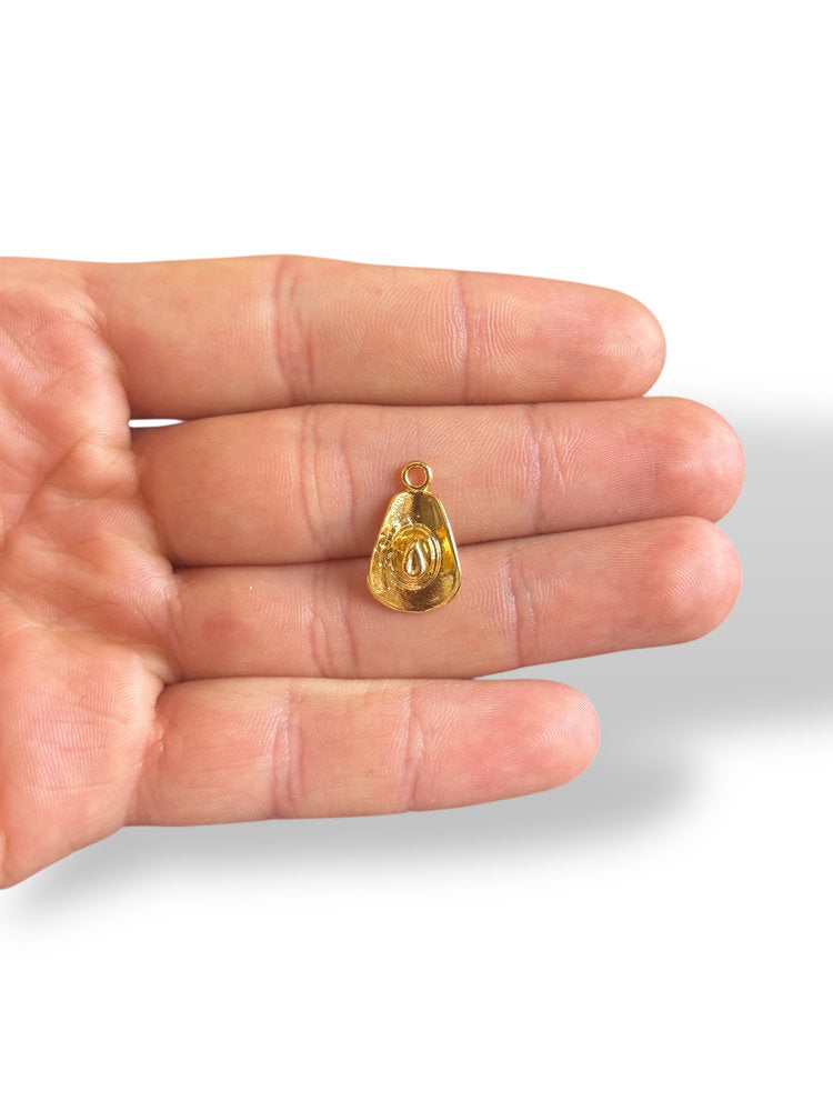 Cowboy Hat Charm Gold Plated
