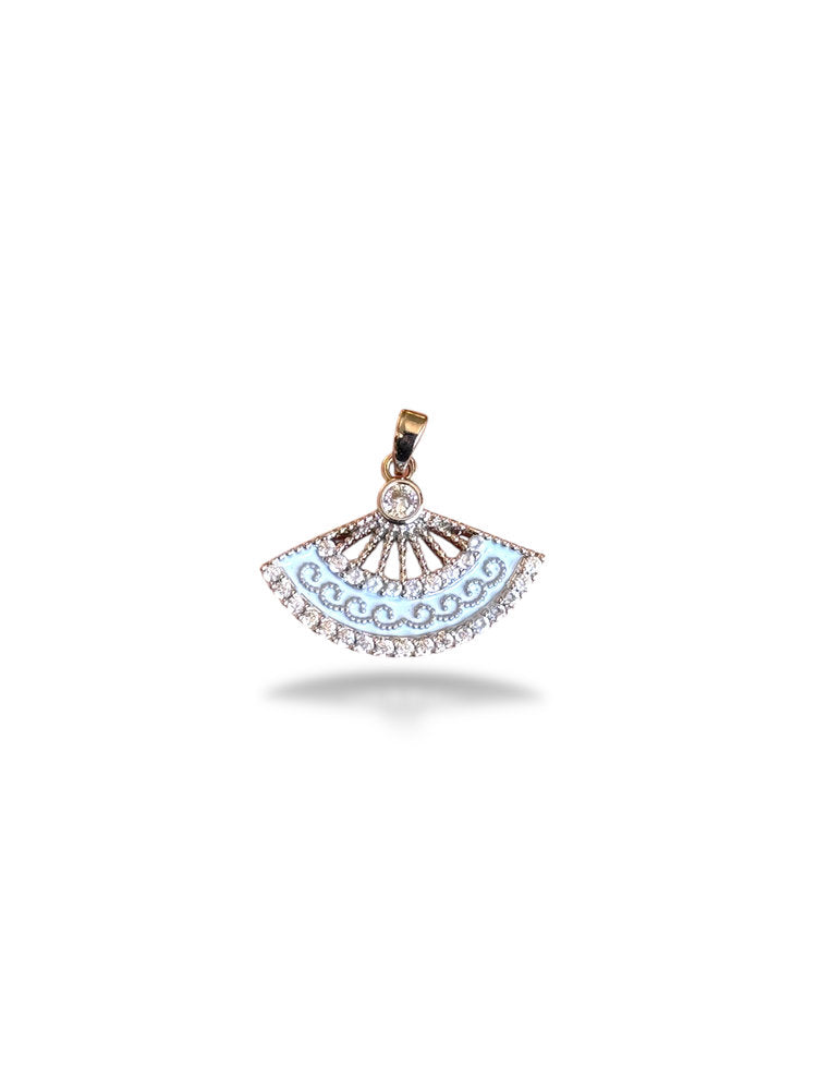 Fan Charm Rhodium Plated