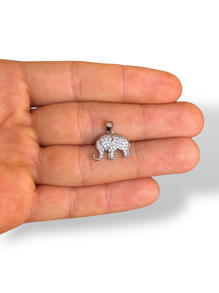 Dije Elefante Chapado en Rodio