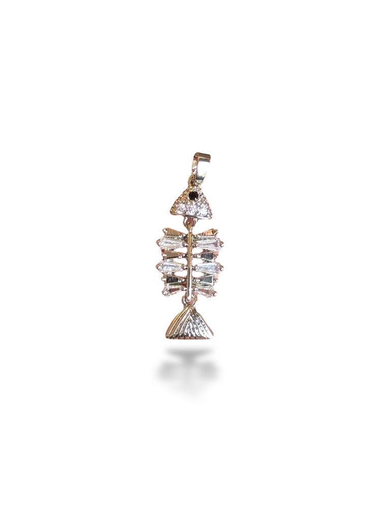 Fish Charm Rhodium Plated