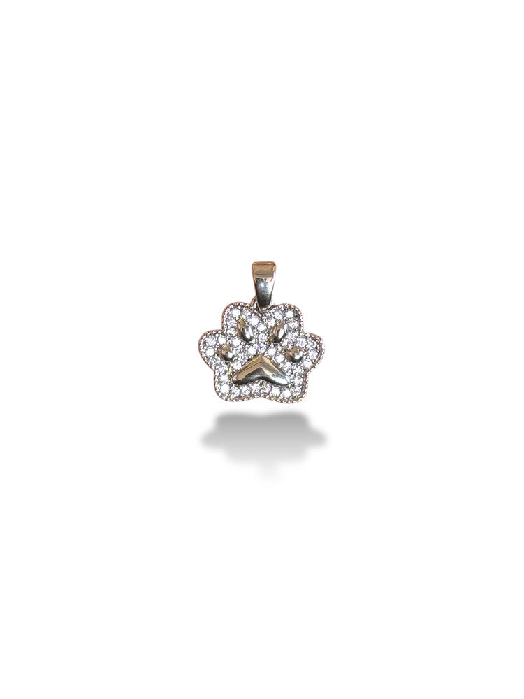 Paw Dije Rhodium Plated