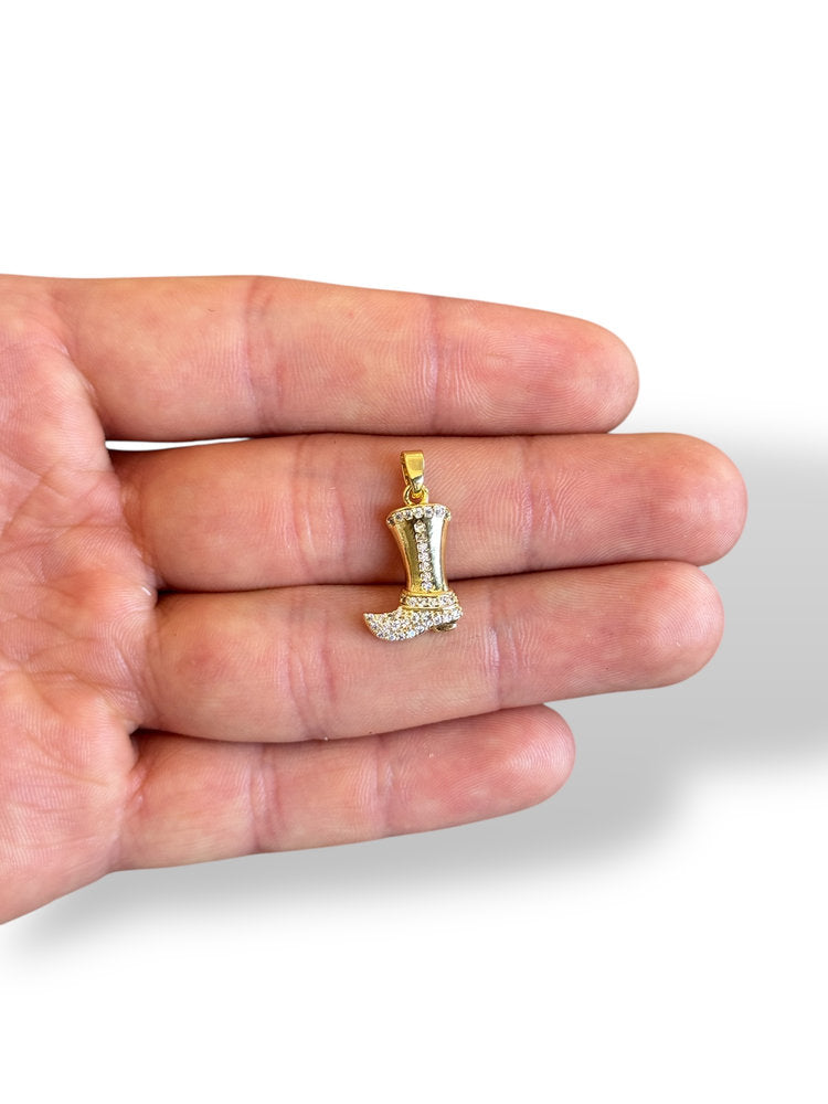 Cowboy Boots Charm Gold Plated