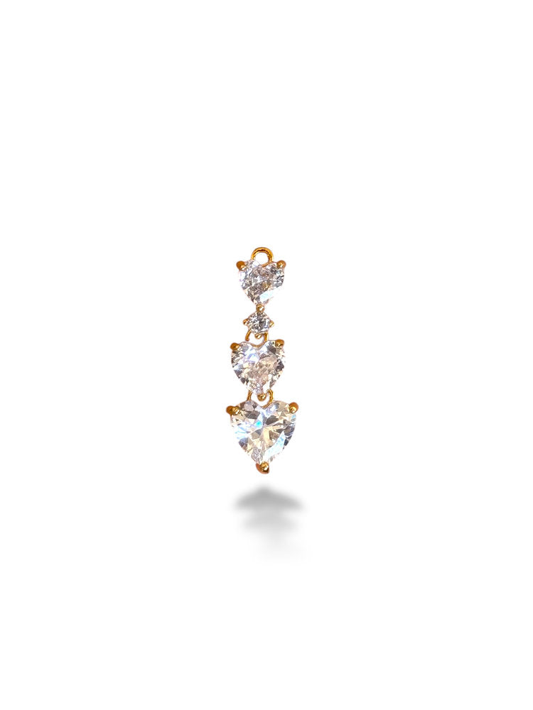 3-Heart Charm Gold Plated