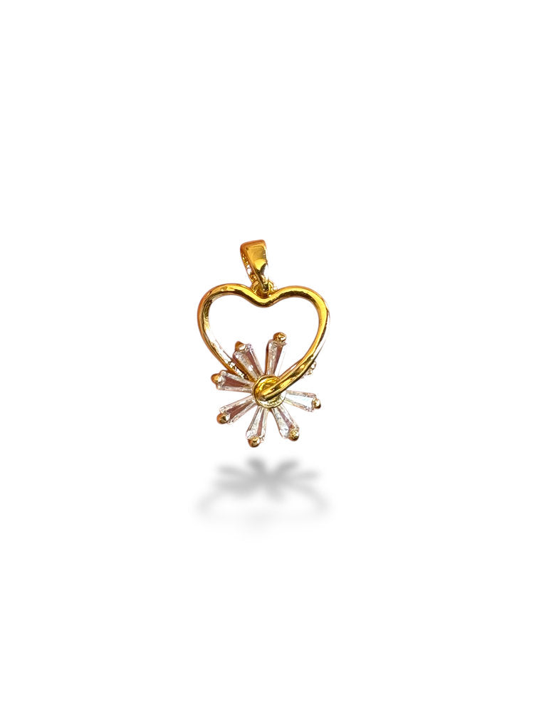Heart Spinning Charm Gold Plated