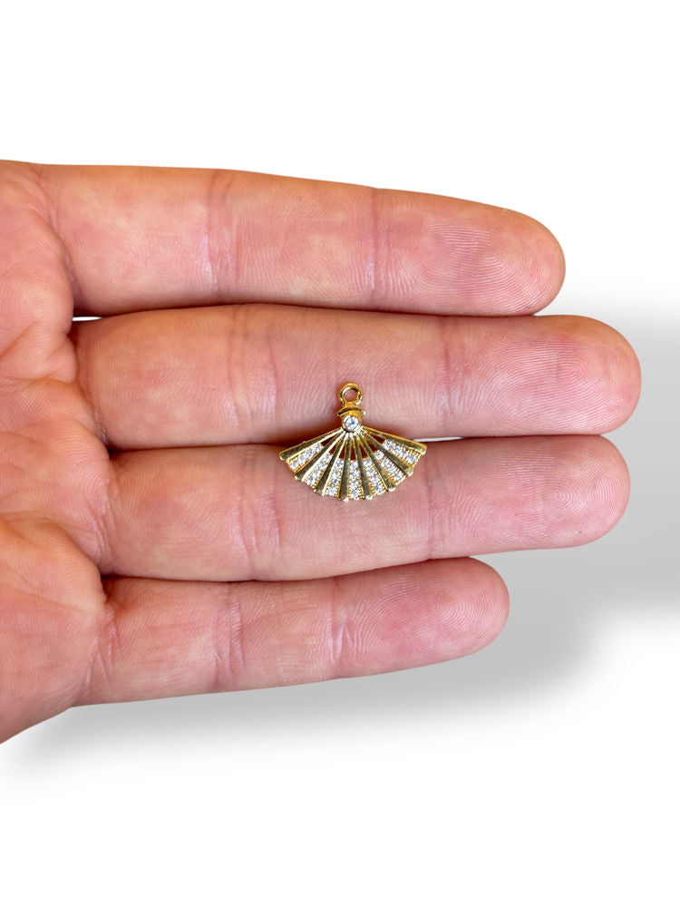 Fan Charm Gold Plated