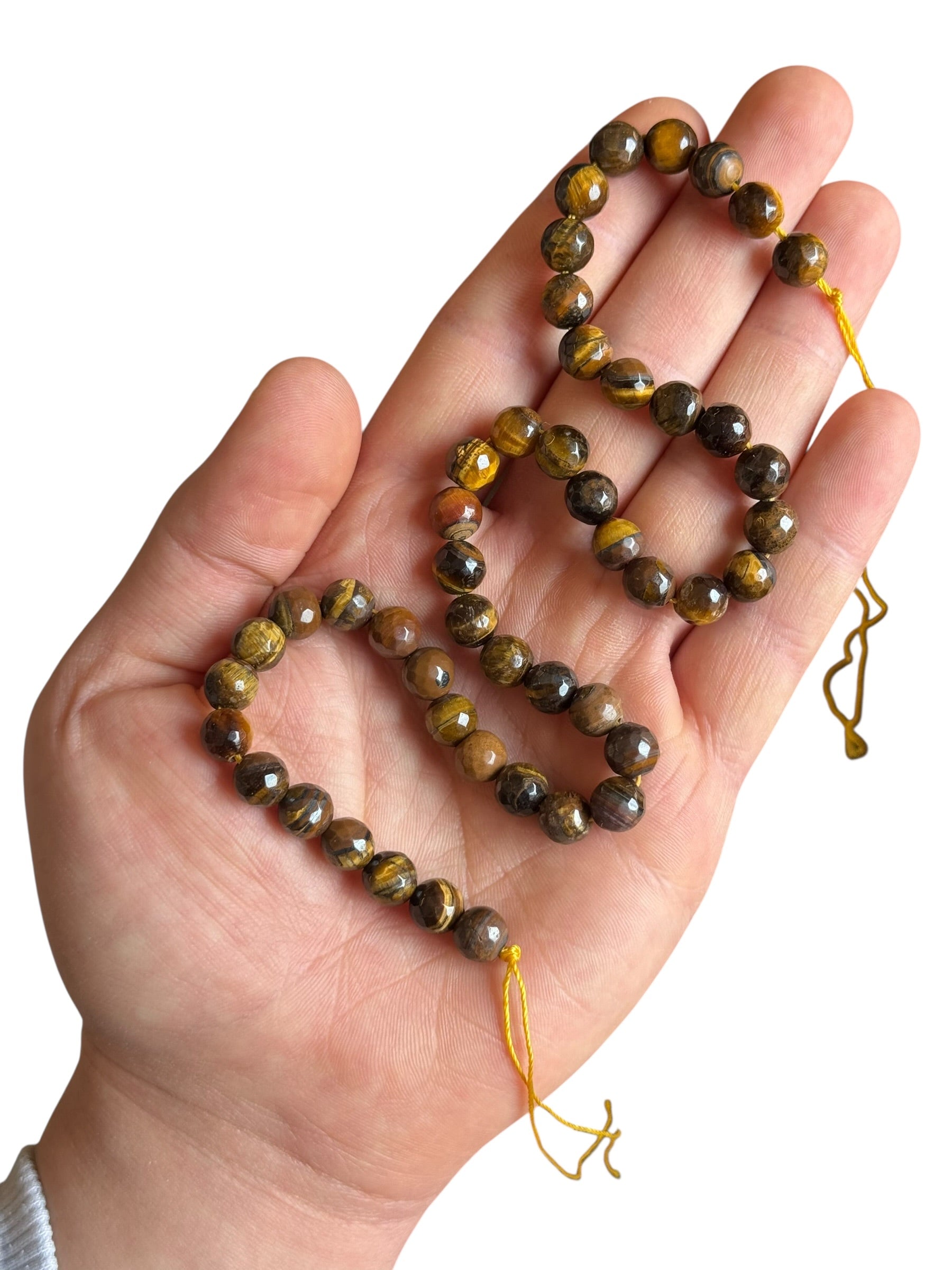 Piedra Natural Ojo de Tigre Facetada 8mm