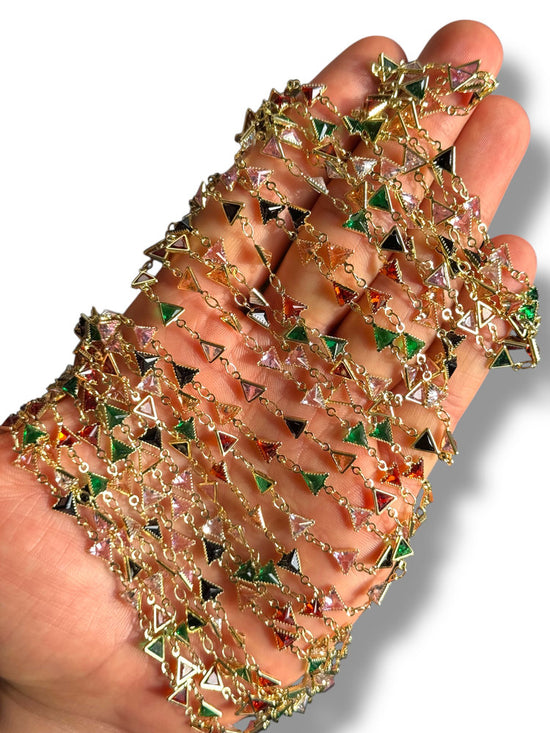 Gold Plated Triangle Zircon Chain