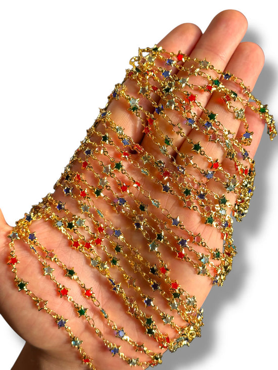 Gold Plated Star Zircon Chain