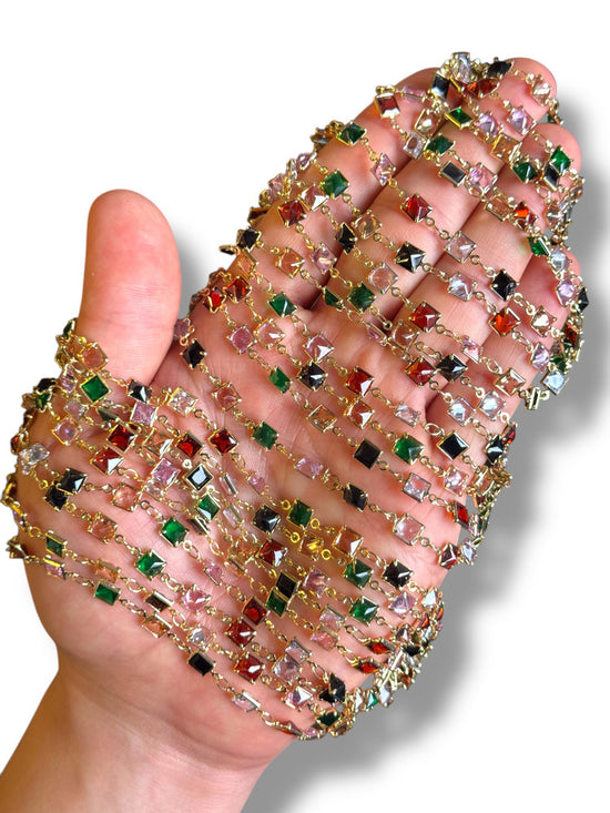 Gold Plated Square Zircon Chain