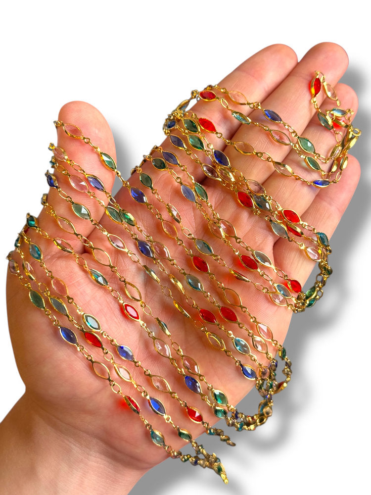 Gold Plated Marquise Zircon Chain