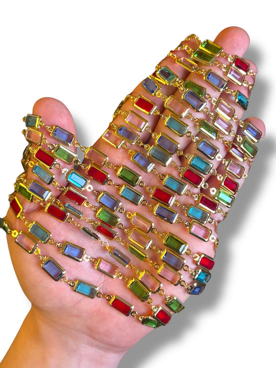 Gold Plated Baguette Zircon Chain