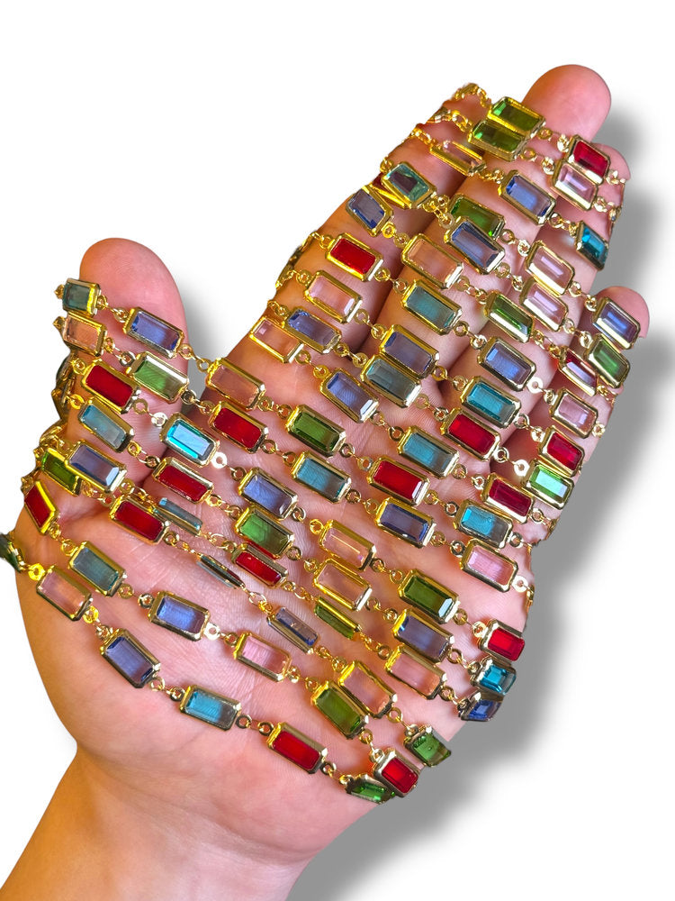 Gold Plated Baguette Zircon Chain