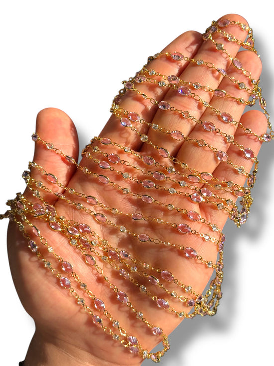 Gold Plated Oval Zircon Chain