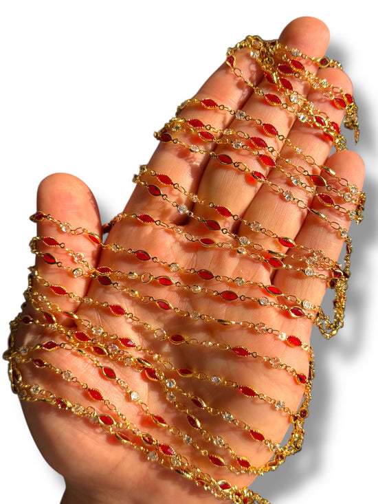 Gold Plated Round Zircon Chain