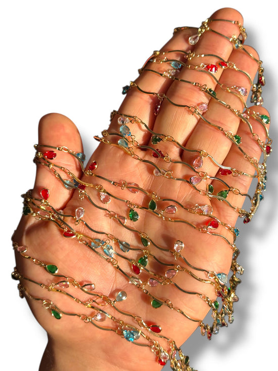 Gold Plated Pear Zircon Chain