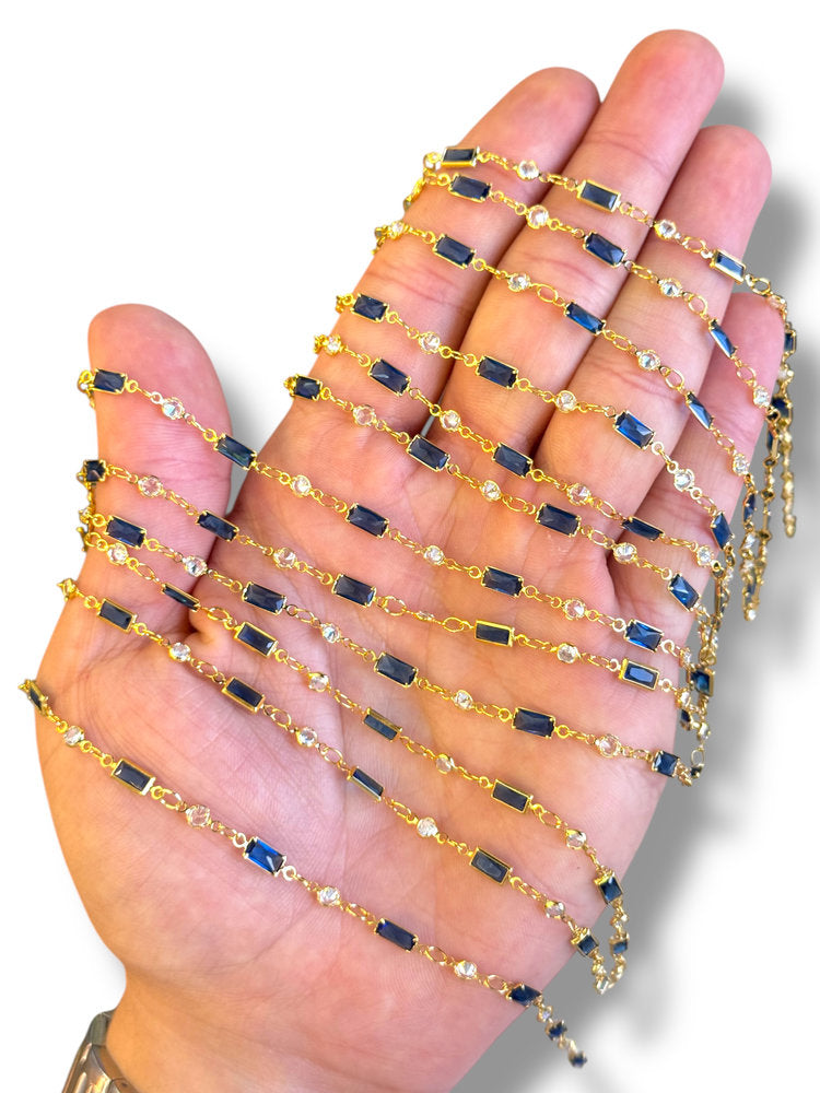 Gold Plated Baguette Zircon Chain