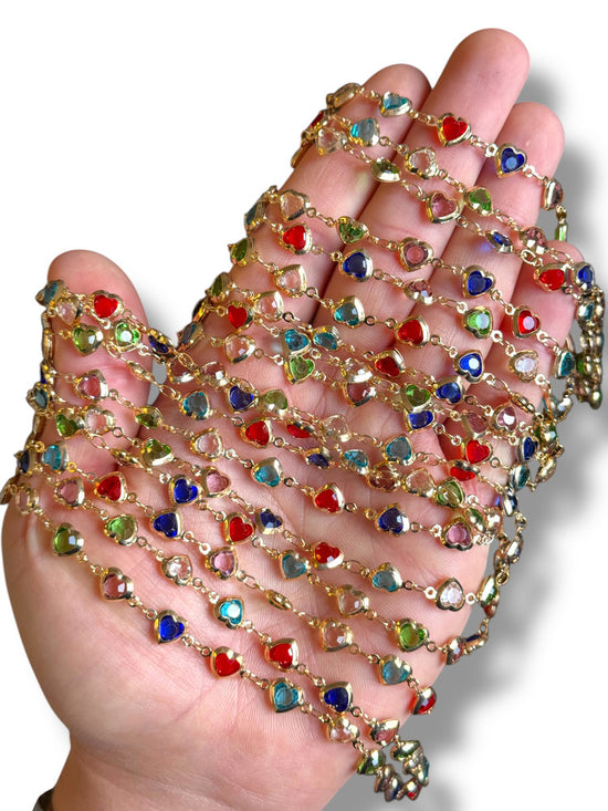 Gold Plated Heart Zircon Chain