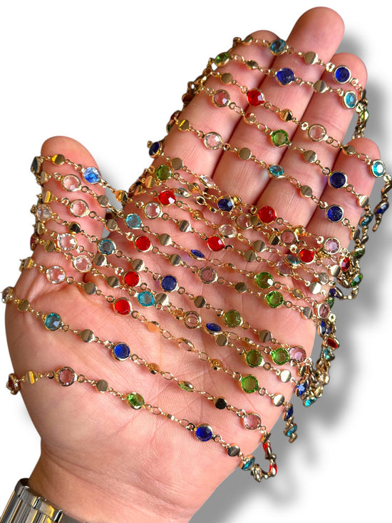 Gold Plated Round Zircon Chain