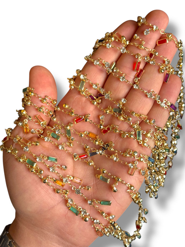 Gold Plated Baguette Zircon Chain