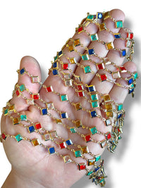 Gold Plated Square Zircon Chain