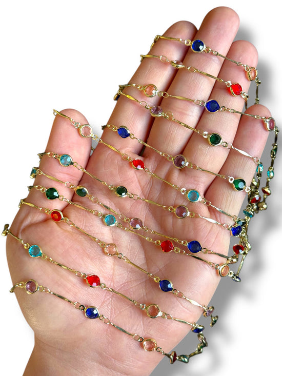 Gold Plated Round Zircon Chain