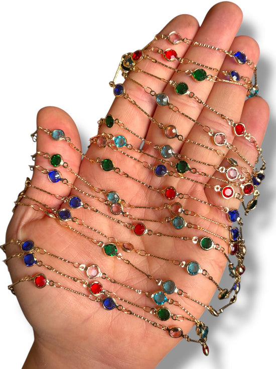 Gold Plated Round Zircon Chain