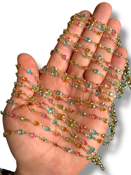 Gold Plated Round Zircon Chain