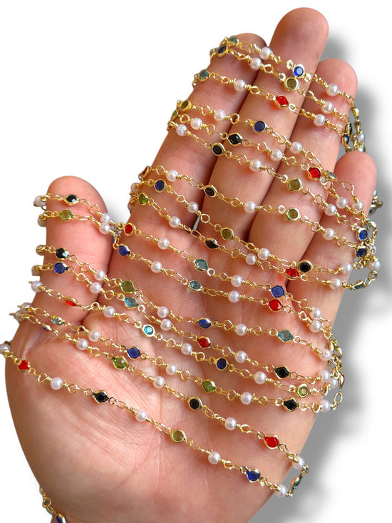 Gold Plated Zircon Chain