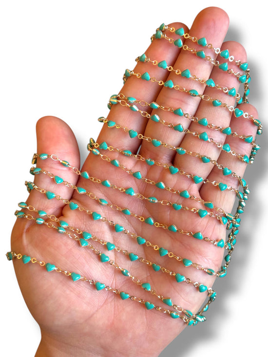 Gold Plated Heart Zircon Chain