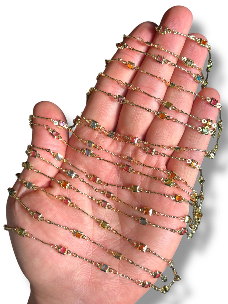 Gold Plated Square Zircon Chain