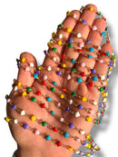 Gold Plated Multi-Color Enamel Clover Chain