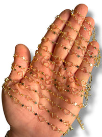 Gold Plated Heart Star Chain