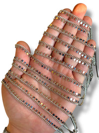 Rhodium Plated Star Zircon Chain