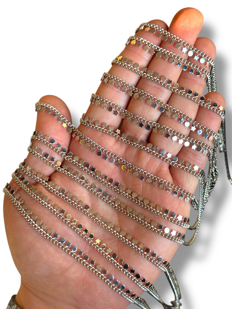 Rhodium Plated Star Zircon Chain