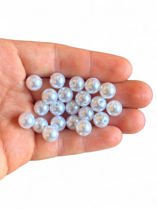Plastic 8mm White Pearl