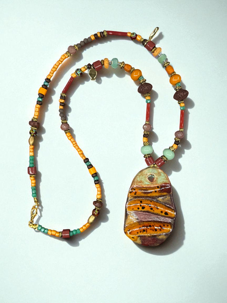 Terracotta Wave Necklace
