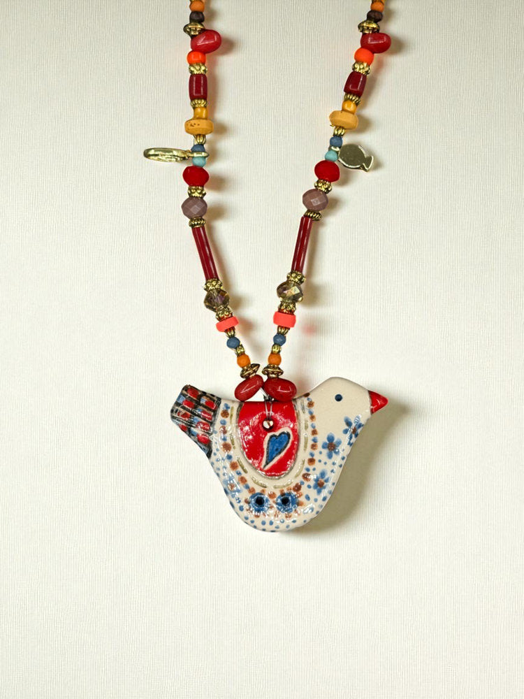 Folk Art Birdie Necklace