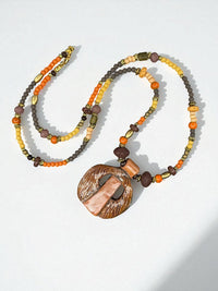 Rustic Donut & Copper Bar Necklace