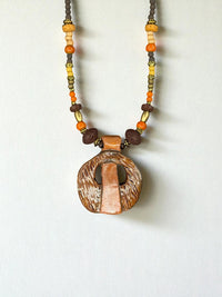 Rustic Donut & Copper Bar Necklace