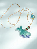 Ocean Wave Whale Necklace