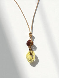 Pale Yellow Knot Necklace