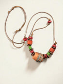 Tribal Barrel Bead Necklace