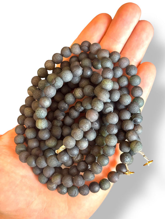 Black Tibetan Agate Natural Stone 8mm