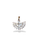Fan Charm Rhodium Plated