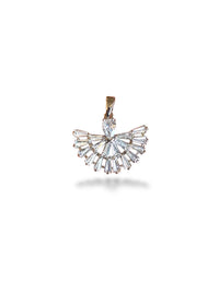 Fan Charm Rhodium Plated
