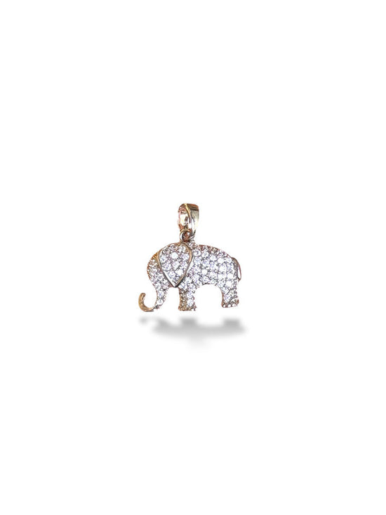 Elephant Charm Rhodium Plated